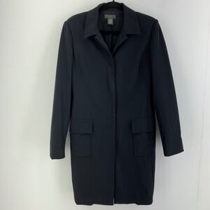 Vtg Y2K Banana Republic Womens Medium Stretch Trench Coat Goth Grunge Business